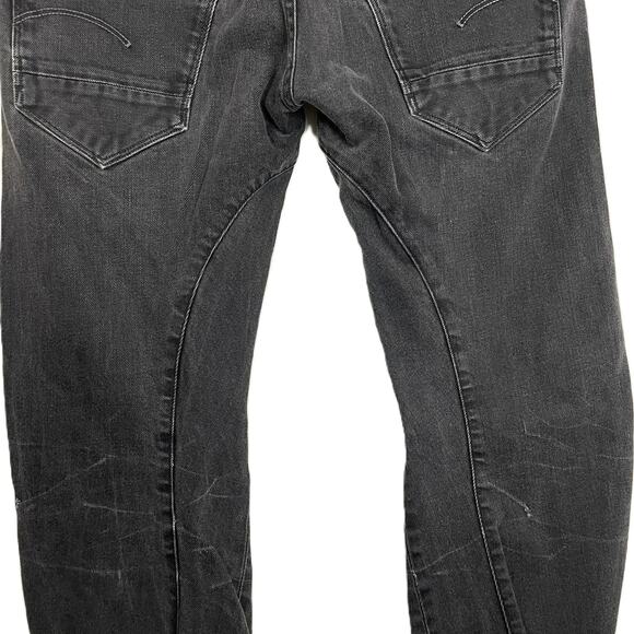 G-Star Raw Arc Zip Jeans Men’s 32x34 Black Slim Tapered‎ Distressed Denim - Picture 7 of 15